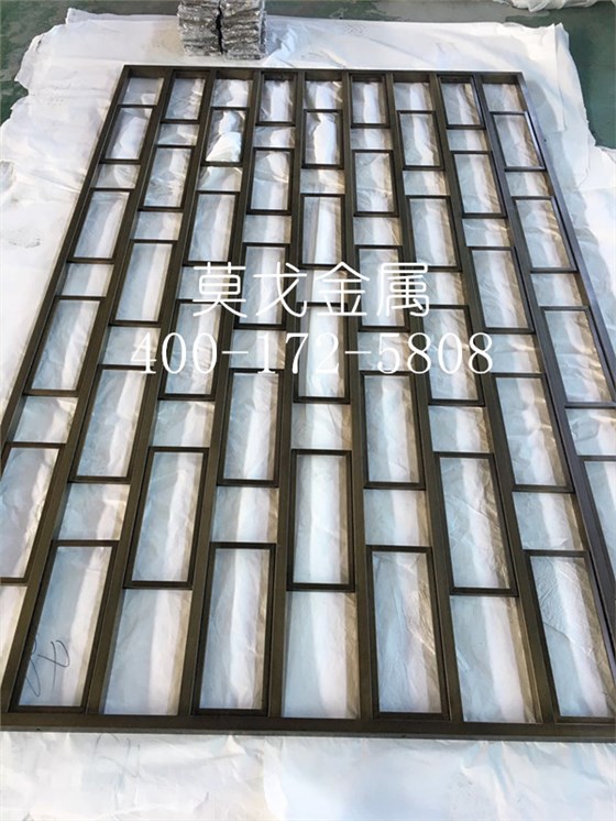 青古铜拉丝不锈钢金属屏风
