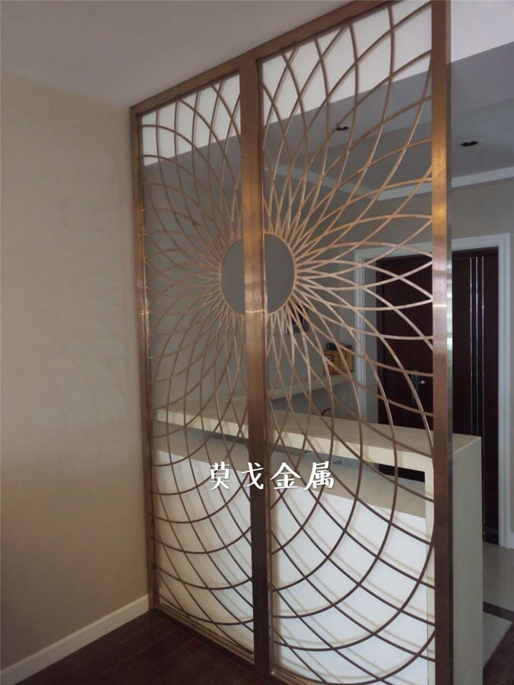 玫瑰金太阳花不锈钢屏风