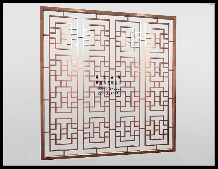 红古铜拉丝不锈钢屏风